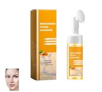 Detergente viso curcuma con spazzola, detergente viso schiumoso per pulizia profonda e esfoliante, detergente per curcuma sbiancante e idratante per donne e uomini (1 pezzo)