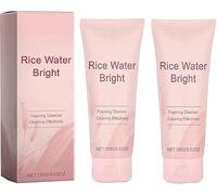 Detergente viso schiumogeno illuminante all'acqua di riso, detergente viso delicato per idratare e nutrire la pelle, deterge in profondità, per una pelle luminosa, purifica i pori, riduce gli arrossam