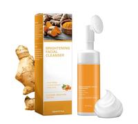 Detergente Viso Schiumogeno Schiuma Fine Illuminante alla Curcuma 150ml | Mousse Detergente Viso Quotidiana per Donne Uomo Pelle Secca Grassa e , Viaggio Casa Dormitorio Viaggio d'Affari