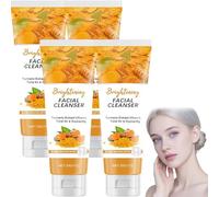 Detergente viso schiumoso per lavaggio viso curcuma per donne e uomini, pulisce delicatamente, illumina il tono della pelle migliora l'opacità, l'olio di cocco idratante lenisce il (4)