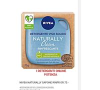 Detergente Viso Solido Rinfrescante Olio Mandorla Nivea Naturally clean 75gr X2