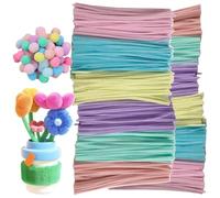 Detergenti per pipe colorate, pulisci pipe per artigianato - 200 bastoncini fuzzy con 20 palline di capelli | Twisting Stick, progetti scolastici creativi per la decorazione