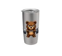 Determined Bear Weightlifter Fitness Design Bicchiere termico in acciaio inox doppia parete