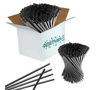 DETERMONDO 1000 Cannucce Cocktail Carta Nera 20 cm x 7 mm Biodegradabili Compostabili Ecologiche per Bevande Fredde, Bar, Feste, Locali e Ristorazione