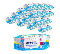 DETERMONDO 1728 Salviette Neonato Igienizzanti Umidificate e Profumate al Talco Senza Alcool, Ideali come Detergenti Cambio Pannolino, Viso e Mani, Pacco Scorta 24 confezioni da 72 Salviettine