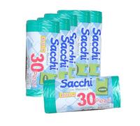 DETERMONDO 300 Sacchi Spazzatura Umido 40x55 cm, Sacchi per Umido Con Maniglie, Capacità 25 L, Resistenti, Riciclabili, Antistrappo, Antiforo e Antigoccia, Ecosostenibili, Rotoli da 30 pezzi, Verdi