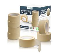 DETERMONDO 36 Nastro Carta Gommata 50mm x 50m Adesivo Professionale per Mascheratura e Pittura Ideale per Imbianchini ed Imballaggio, Sigillatura e Protezione Superfici