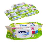 DETERMONDO 432 Salviette Neonato Igienizzanti Umidificate e Profumate all'Aloe Senza Alcool, Ideali come Detergenti Cambio Pannolino, Viso e Mani, Pacco Scorta 6 confezioni da 72 Salviettine