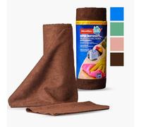 DETERMONDO Panni Microfribra 30 Pezzi per Rotolo Panni Microfibra Strappabile Riutilizzabile Senza Pelucchi 30x30 cm Per Auto,Casa e Cucina (Marrone)
