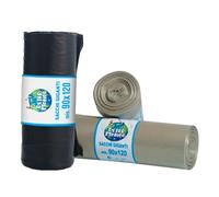 DETERMONDO Set 40 Sacchi Spazzatura Grandi Neri e Ambra 90x120 Nero Trasparente Super Resistenti Condominiali 120 Litri - 4 Rotoli da 10 Pezzi cadauno