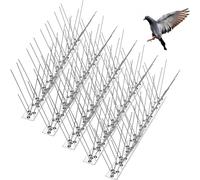 DETERMONDO Spuntoni per Piccioni in Acciaio Inox 6 Mt Dissuasori 24 Pezzi Facile Installazione, Protezione Balconi, Grondaie e Cornicioni Misura 25cm