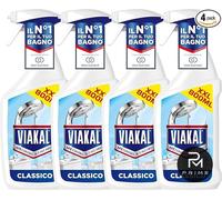 Detersivo anticalcare spray Viakal Classico, bagno e cucina, 4 flaconi 800 ml