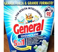 detersivo in lavatrice in polvere General universale 5 in 1-98 lavaggi