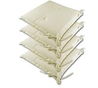 Detex 4x Cuscini per Sedia Sydney Resistenti all'Acqua Cuscino coprisedia Interno Esterno crema