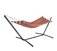 Detex Amaca con Supporto Portata 150kg Amache Giardino Spiaggia Campeggio Balcone Terrazzo Rosso