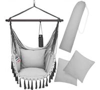 Detex Sedia Sospesa 150 kg Boho Style 2 Cuscini XL Amaca a Poltrona Portabevande Girevole 360°