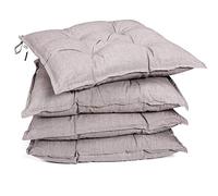 Detex Set 4 Cuscini per Sedie 40x40x8cm Cuscino Imbottito Giardino Cucina Traspirante Crema Screziato