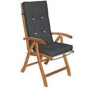 Detex Set 6x di Cuscini Sedie con Schinale Alto Vanamo con Stringhe di Fissaggio Lavabili Antracite