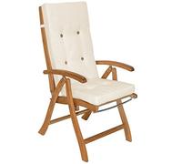 Detex Set 6x di Cuscini Sedie con Schinale Alto Vanamo con Stringhe di Fissaggio Lavabili Crema