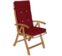 Detex Set 6x di Cuscini Sedie con Schinale Alto Vanamo con Stringhe di Fissaggio Lavabili Rosso