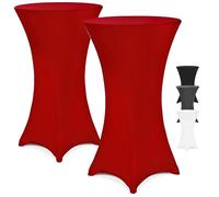 Detex Set di 2 coprisedia Ø 60 - 65 / Ø 70 - 75 / Ø 80 - 85 cm a scelta di misure elasticizzate, zona piedi rinforzata, per feste (Ø60 - 65 cm, bordeaux)