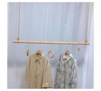 DETMOL Asta Appendiabiti in Legno Regolabile in Altezza per Montaggio a soffitto, Ideale per Negozi e Come Appendiabiti in Legno massello per Abbigliamento Commerciale. Versatile per l'utilizzo a s