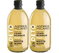 Deto Andrea Milano, Aceto di Vino Bianco con Madre, Non Filtrato e Non Pastorizzato, Utilizzato come Drink se Diluito con Acqua e come Condimento per i Tuoi Piatti Preferiti, Made in Italy, 500 ml