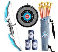 Detontek Set Arco e Frecce, Set Tiro Con l'Arco, Giochi Sportivi All'Aperto, Regali Per Le Feste, Giochi All'Aperto Per Bambini (Blu)