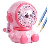 Detontek Temperamatite Astronaut Per Bambini, Temperamatite Regolabile Con Manovella, Adatto a Bambini, Ufficio, Aula (Rosa)