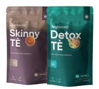 Detox Tea e Skinny Tea, 56 Bustine per Mattina e Sera, Programma Vegano da 28 Giorni, con Te Verde, Oolong, Tè Bianco, Moringa, Tarassaco, Zenzero, Grano Saraceno, Citronella, Menta, Ortica, Mirtillo