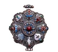 DETPWVWB Collana con ciondolo con otto mantra Lanyan di buon auspicio for uomini e donne - Gioielli con mantra a sei caratteri(Purple Bronze)