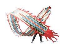 DETPWVWB Fasce da ballo con drago, drago di seta, per la festa di primavera, attrezzi per il fitness e l'intrattenimento folk Toys rave accessori (multicolore, 10 m/32,8 ft)