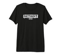 Detroit 313 Codice Area Urban Grunge Streetwear Maglietta Premium