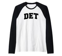 Detroit Michigan Hometown Retro Varsity DET Maglia con Maniche Raglan