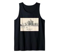 Detroit, Michigan, Vendemmia, Orizzonte, Canotta