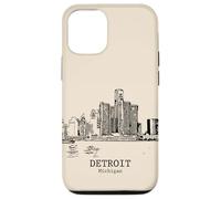 Detroit, Michigan, vendemmia, orizzonte, Custodia per iPhone 12/12 Pro