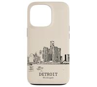 Detroit, Michigan, vendemmia, orizzonte, Custodia per iPhone 13 Pro