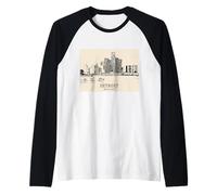 Detroit, Michigan, Vendemmia, Orizzonte, Maglia con Maniche Raglan