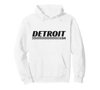 Detroit USA Bandiera a Scacchi DET Racing Motorsports Felpa con Cappuccio