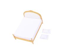 Dettagliato 1:12 Camera da Letto in Miniatura Design Tessuto Oro Due Modello Letto Per Case Da Collezione Realistica Camera Da Letto In Miniatura Decori