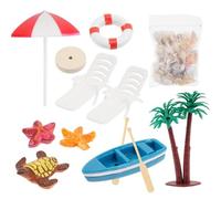 Dettagliato 1/12 Spiaggia Tema Scena Display Set di Accessori Casa di Bambola Vacanza Mobili in Miniatura Decorazione Paesaggistica Decorazione Casa di
