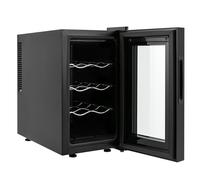 Dettchan 8 bottiglie di colore nero, 23 l, refrigeratore per vino, bevande, temperatura 8-18 °C, per casa, ufficio, hotel, bar, 25,8 x 50,2 x 46,5 cm