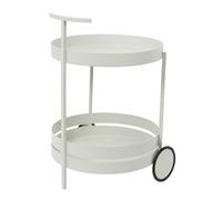 Dettchan Carrello rotondo in ferro con ruote, per soggiorno, sala da pranzo, cucina, caffetterie, 40 x 61 m