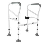 Dettchan Supporto per WC, supporto per WC, supporto per WC, regolabile in altezza, con braccioli, adatto per la maggior parte dei servizi igienici, per anziani e disabili
