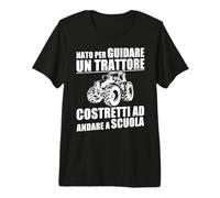 Detti Farmer Contadino Ragazzi Nato per Guidare Trattore Maglietta Premium
