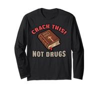 Detto cristiano Sacra Bibbia Crack This Not Drugs Croce Dio Maglia a Manica