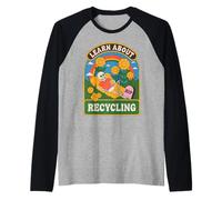 Detto Divertente Impara a Conoscere Il Riciclaggio di Scheletro Fiore Donne Uomini Maglia con Maniche Raglan