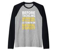 Detto divertente sul sarcasmo naturale contro la logica AI Donne Uomini Maglia con Maniche Raglan