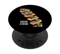 Detto ispiratore L'educazione è insegnante amante del libro della libertà PopSockets PopGrip Adesivo