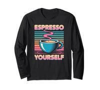 Detto umoristico Espresso Te Stesso caffè Giochi di Parole Donne Uomini Maglia a Manica